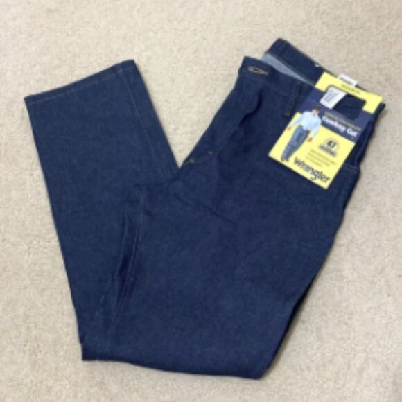 WRANGLER Men's Premium Performance Cowboy Cut Rigid Blue Denim Jeans Size 38x32 - Picture 1 of 12